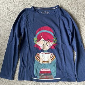 BRAND NEW Mini Boden Girls Long Sleeve Shirt Size 6-7Y